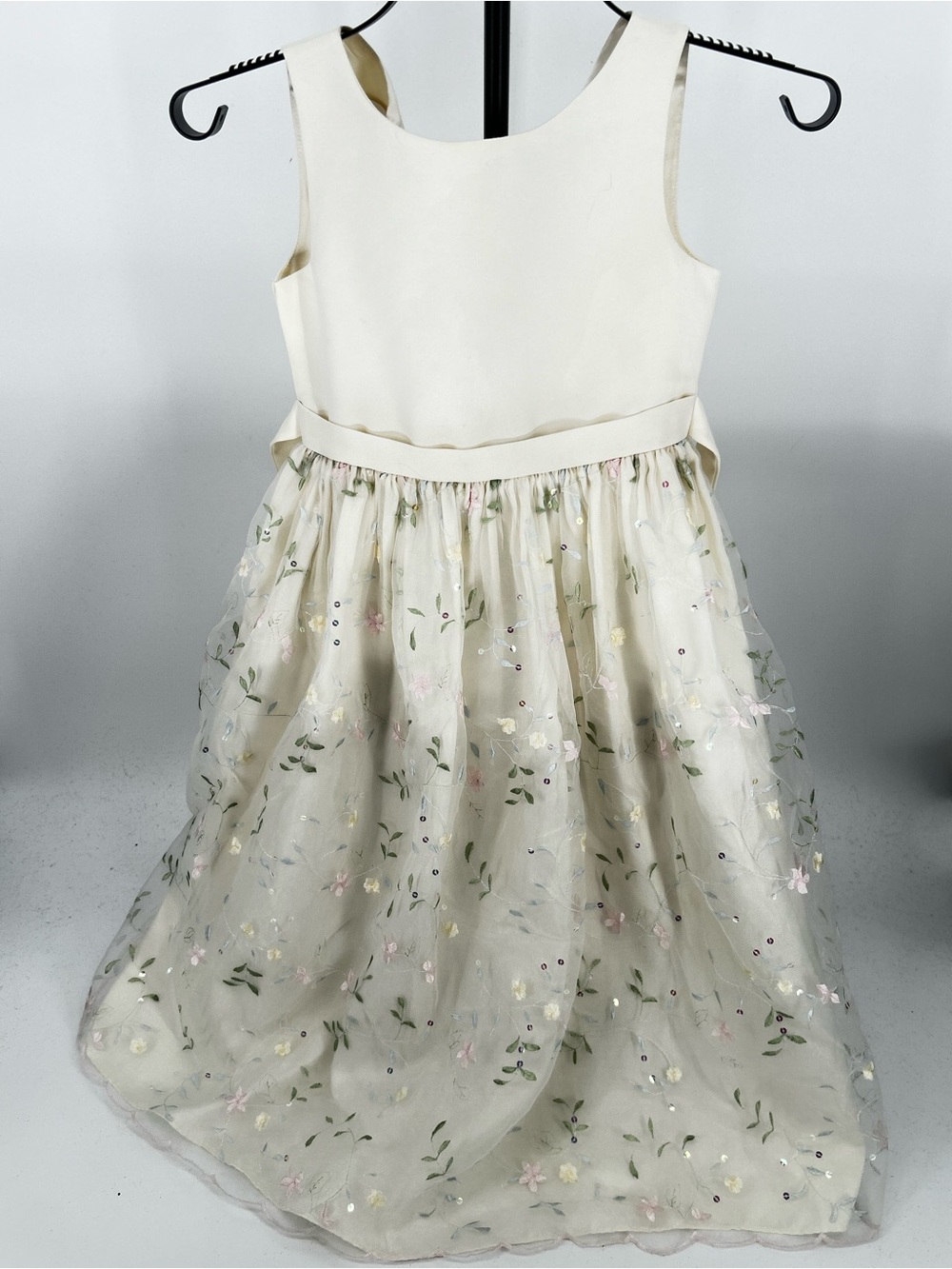 Cinderella Cream Floral Embroidered Tulle Dress Size 8